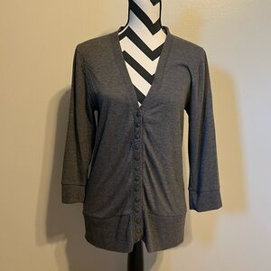 Dark Heather Gray 3/4 Sleeve Cardigan Size XL